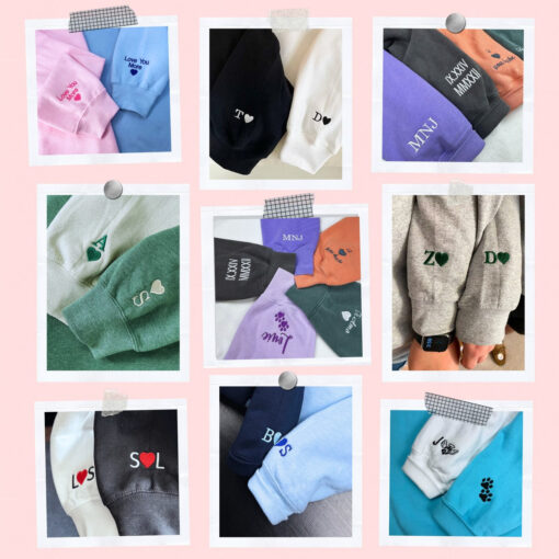 Custom Embroidered Love Padlock Matching Hoodies for Couples, Personalized Couple Sweatshirt, Couple Embroidered Sweatshirt, Valentine's Day Gifts Idea For Him Her - Image 8